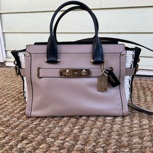 Coach Black and Cream Satchel